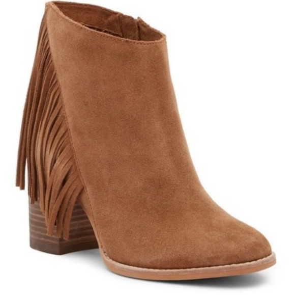 Arturo Chiang Suede Fringe Booties - Picture 1 of 9